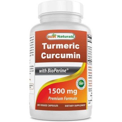 Best Naturals Turmeric Curcumin 1500mg/Serving with BioPerine - 180 Vegetarian Capsules | Target