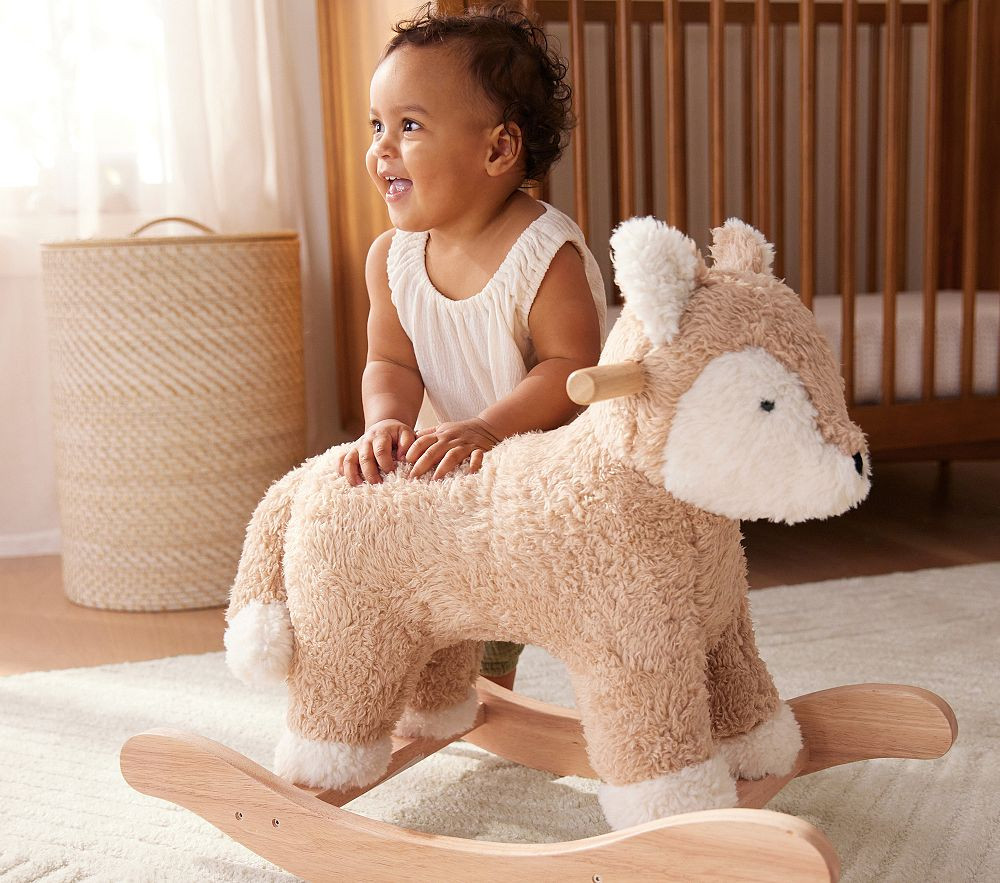 Sherpa Fox Plush Nursery Rocker | Pottery Barn Kids