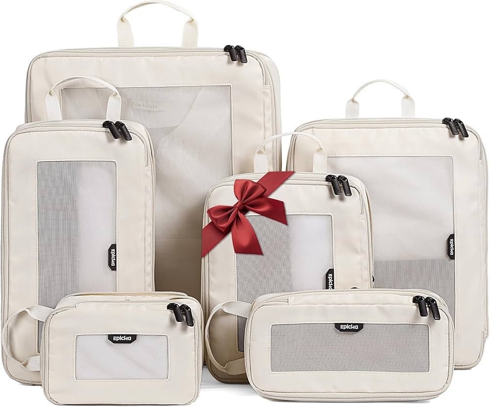 EPICKA TripCozy Compression Packing Cubes - 6 Set Durable Travel Organizer Bags with Mesh Top, Ex... | Amazon (US)