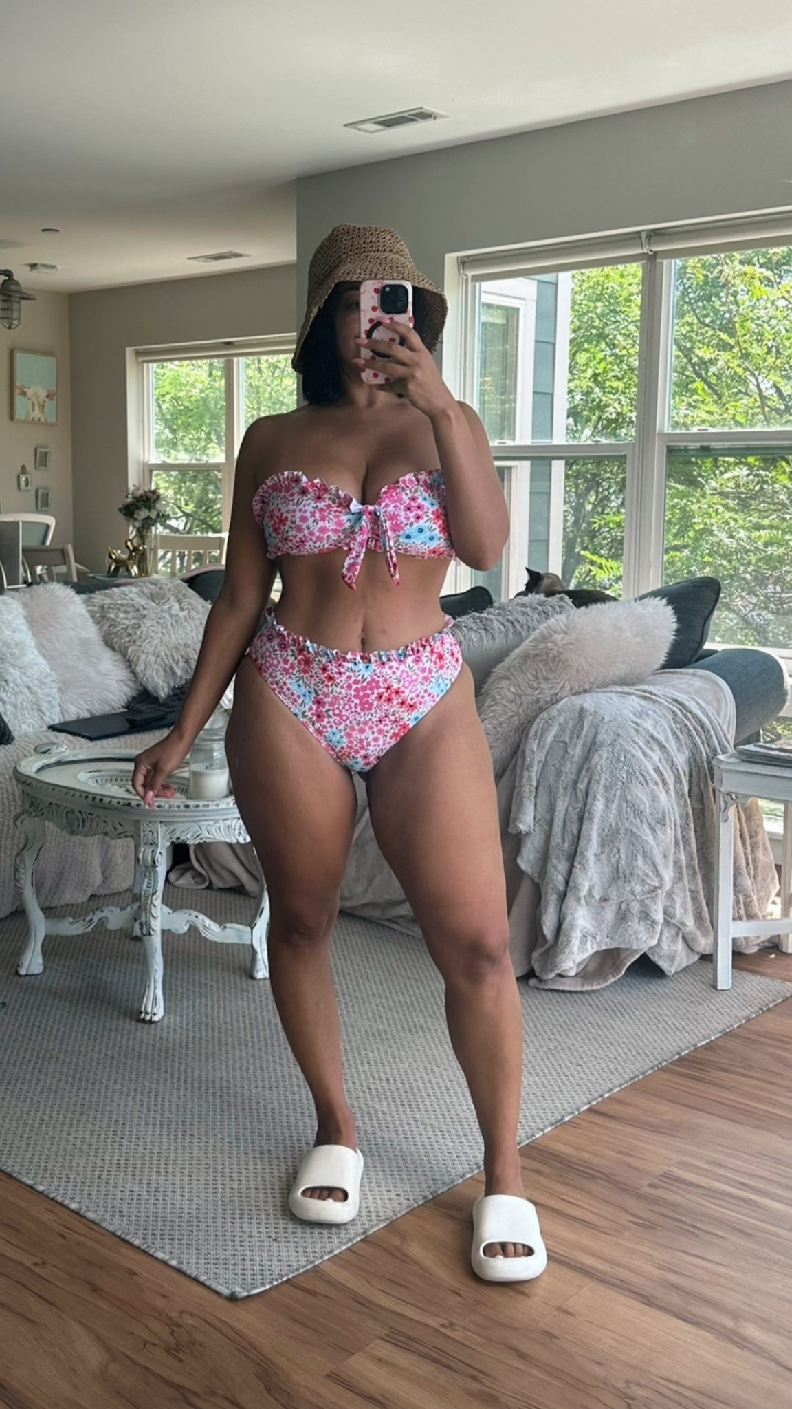 Swim of the day 👙 

swimsuit, resort, beach, summer, bikini, swimwear, sun hat, over 40, midsize, size 8, curvy, petite, size medium 