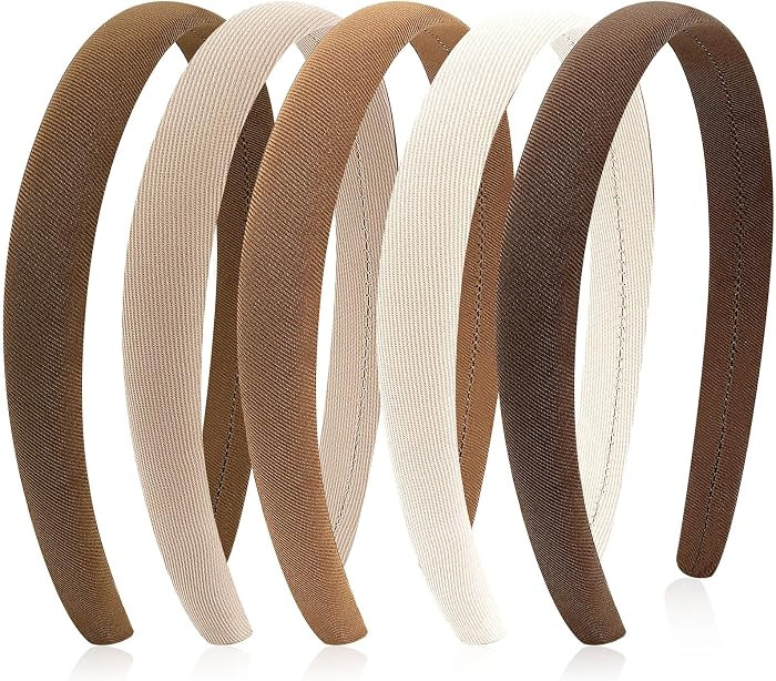 KICOSY Padded Headband - Soft, Thin, No Slip for Women & Girls - Neutral Brown, Plain - Hair Acce... | Amazon (US)