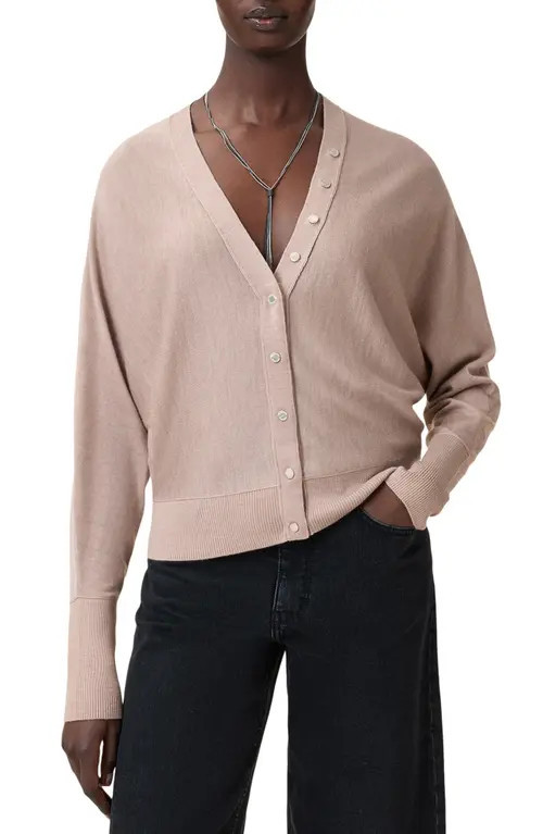 AllSaints Honor V Merino Wool Cardigan in Pashmina Pink at Nordstrom, Size Small | Nordstrom