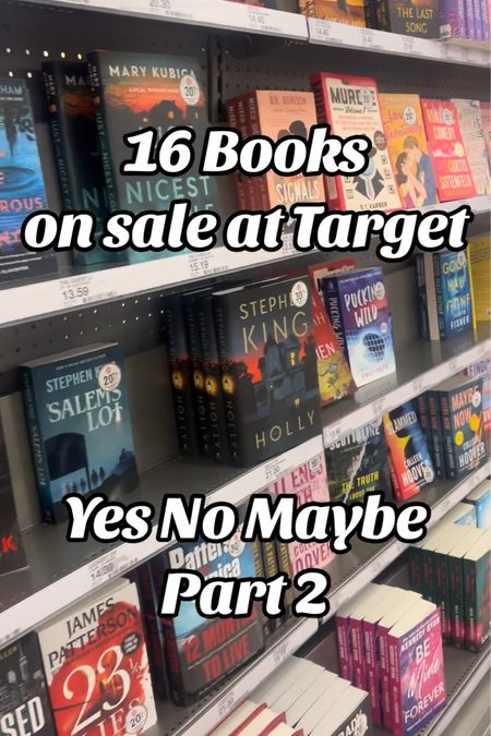 Book Sale at Target! 
Watch my Tik Tok for the full video! 
-
Throne of Glass - YES 
Listen for the Lie - Yes 
Divine Rivals - Yes
Ruthless Vows - Yes
First Lie Wins - Yes
The Villa - Yes
People We Meet on Vacation - Maybe 
Seven Husbands of Evelyn Hugo - Yes
The Midnight Library - Yes
Starling House - Maybe 
House in the Pines - No
Only One Left - Yes
Just the Nicest Couple - Maybe
Wrong Place Wrong Time - No 
The Fury - Yes
Zero Days - Yes
The Retreat - Yes



#LTKxTarget #LTKsalealert