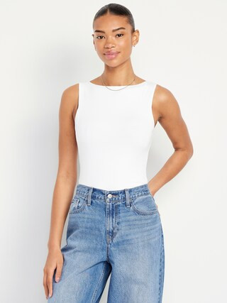 Hug Double-Layer Boat-Neck Top | Old Navy (CA)