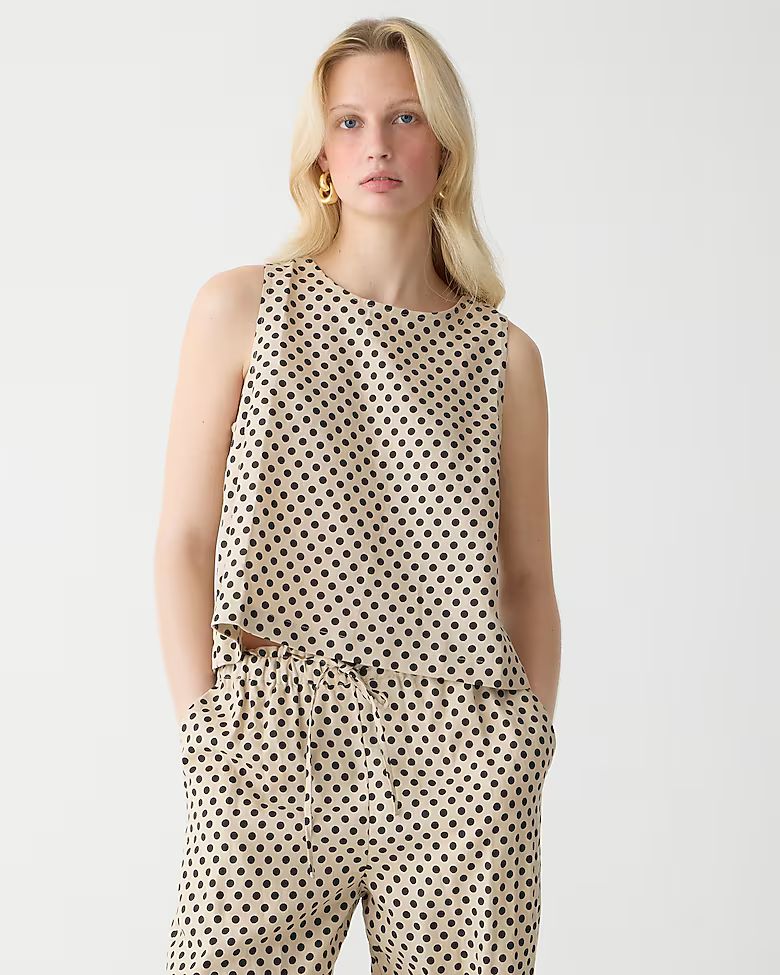 Maxine button-back top in dot linen | J.Crew US