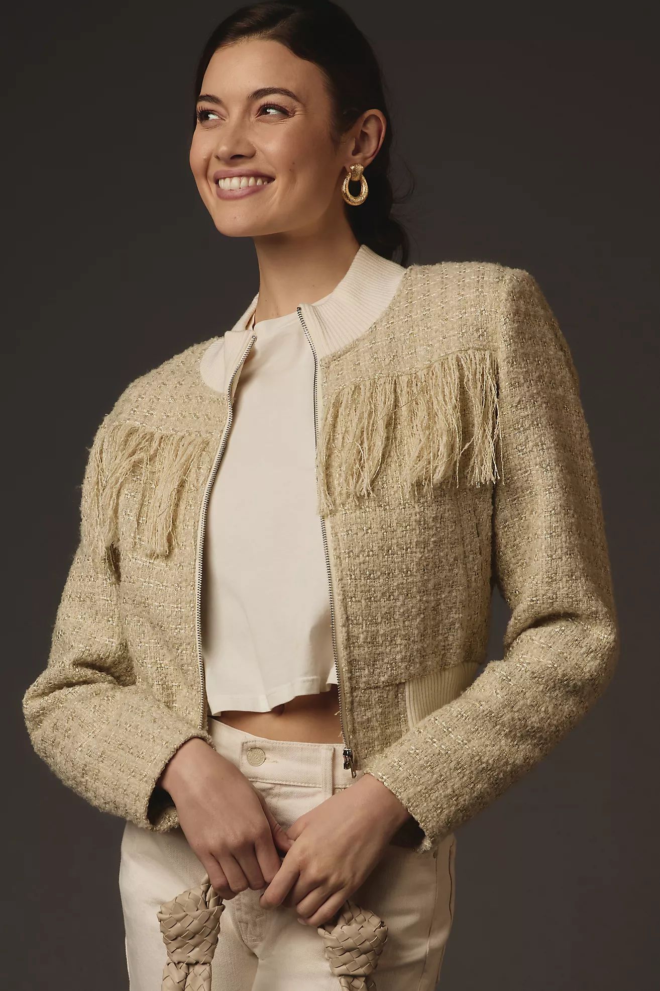 MOTHER The Swisher Fringe Bomber Jacket | Anthropologie (US)