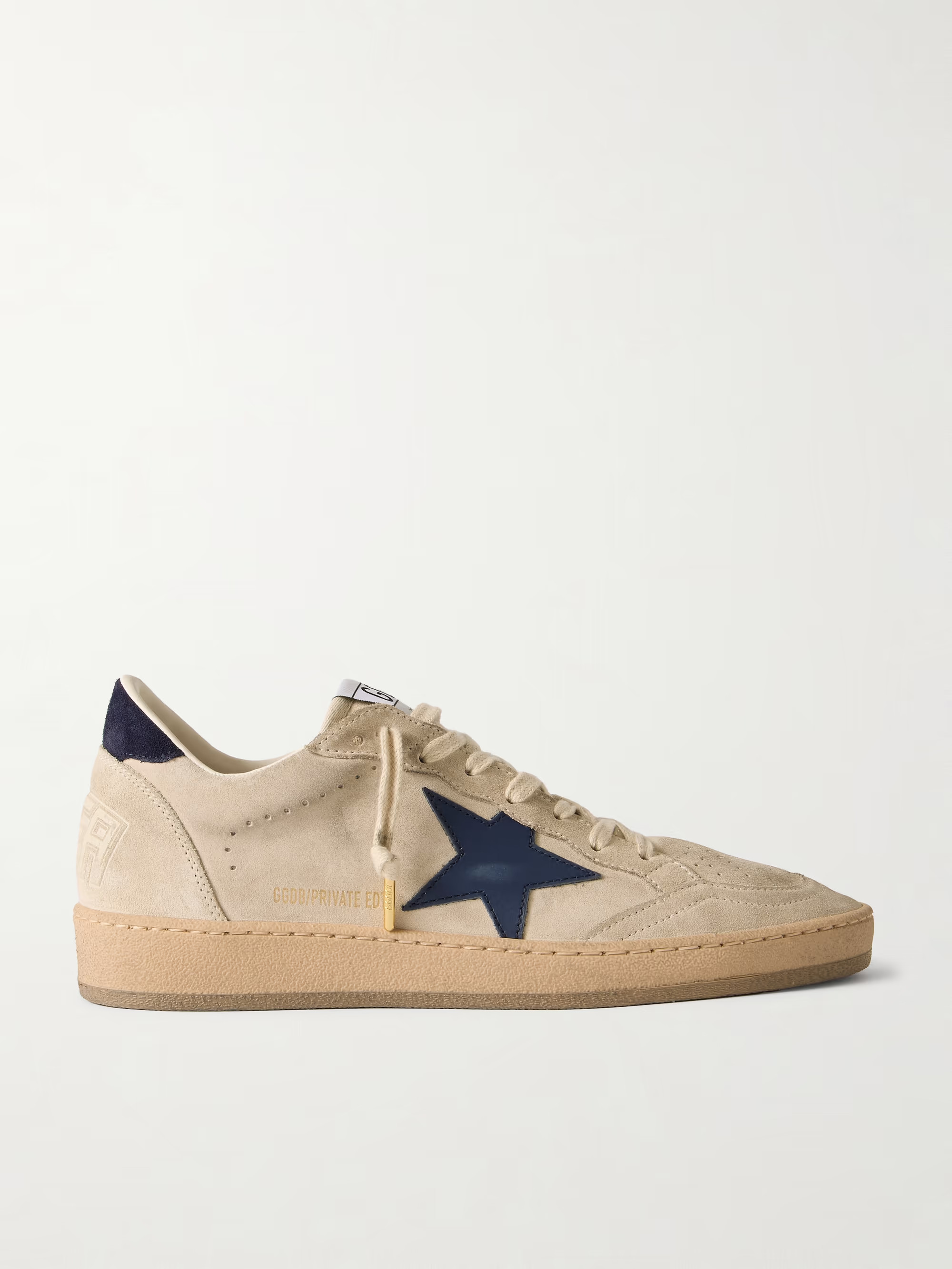 Ball Star distressed leather-trimmed suede sneakers | NET-A-PORTER (UK & EU)