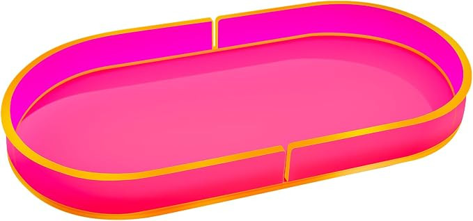 Acrylic Decorative Vanity Tray Perfume Jewelry Trinket Tray for Bathroom Counter Soap Toilet Tank... | Amazon (US)