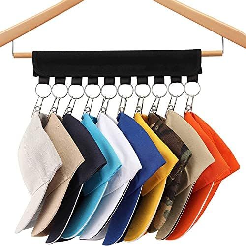 HINSOCHA Hat Organizer Hangers for Closet, Hat Rack for Baseball Caps, Cap Holder with 10 Large Clip | Amazon (US)
