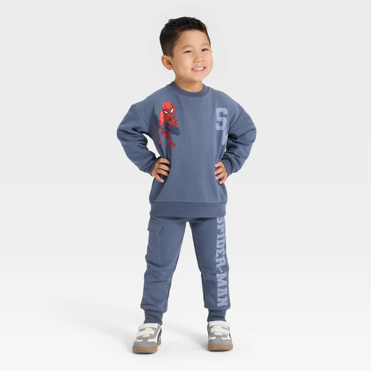 Toddler Boys' 2pc Marvel Spider-Man Fleece Pullover and Bottom Set - Blue | Target