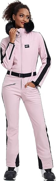 Women's Ski Suit One Piece Snowsuits Insulated Waterproof Windproof Slim Winter Outdoor Onesies S... | Amazon (US)