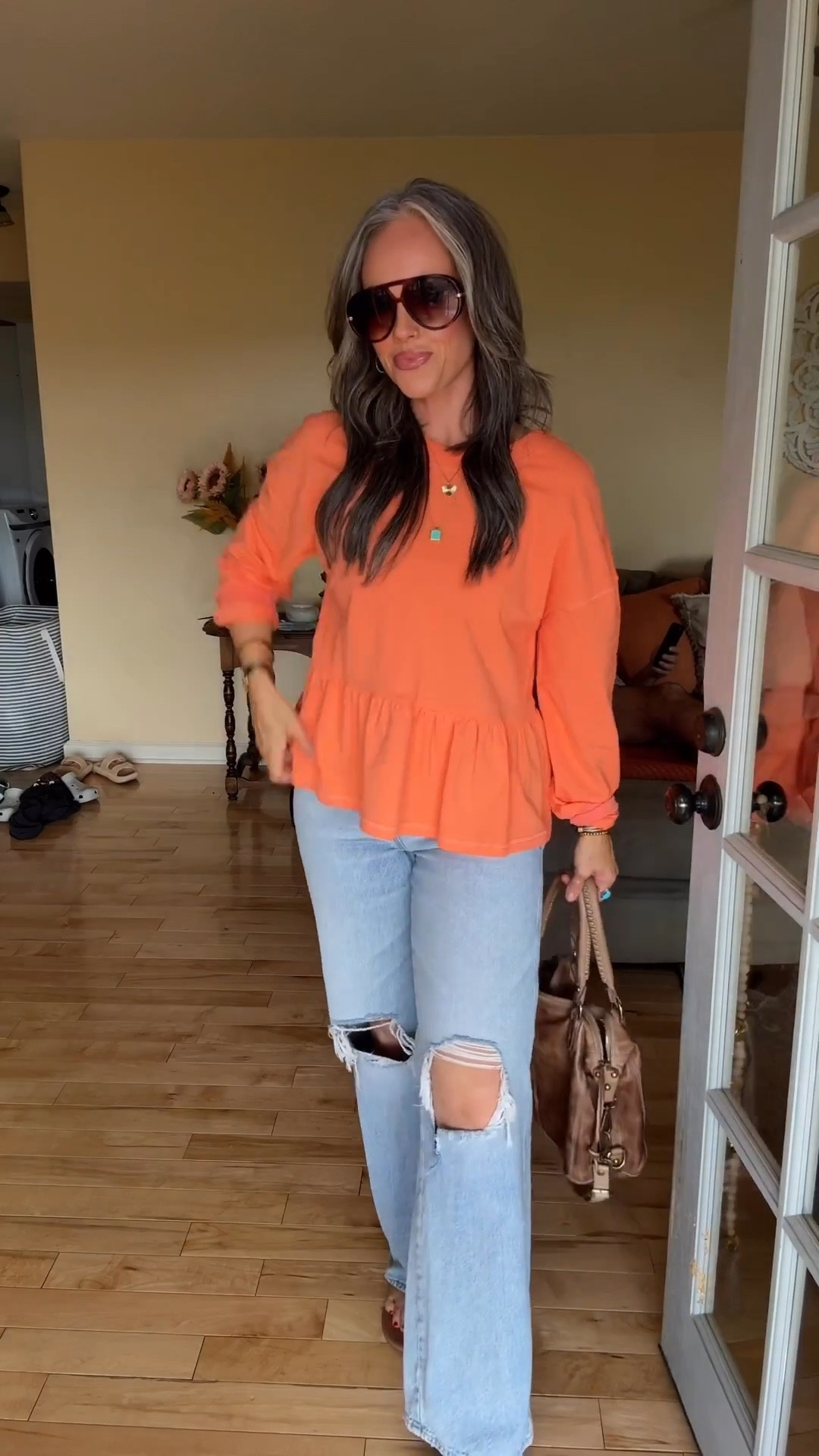 Small in the top (free people inspired) it runs oversized, I love how it dips in the back a bit and I love this color! 
TTS in the jeans, the distressed pair is no longer available. Linked my favorite lip combo!
#ootd #fashionover40 #freepeopledupe #freepeopleinspired #momstyle #springlooks #springfashion #millennialmom 

#LTKmomlife #LTKootd #LTKOver40