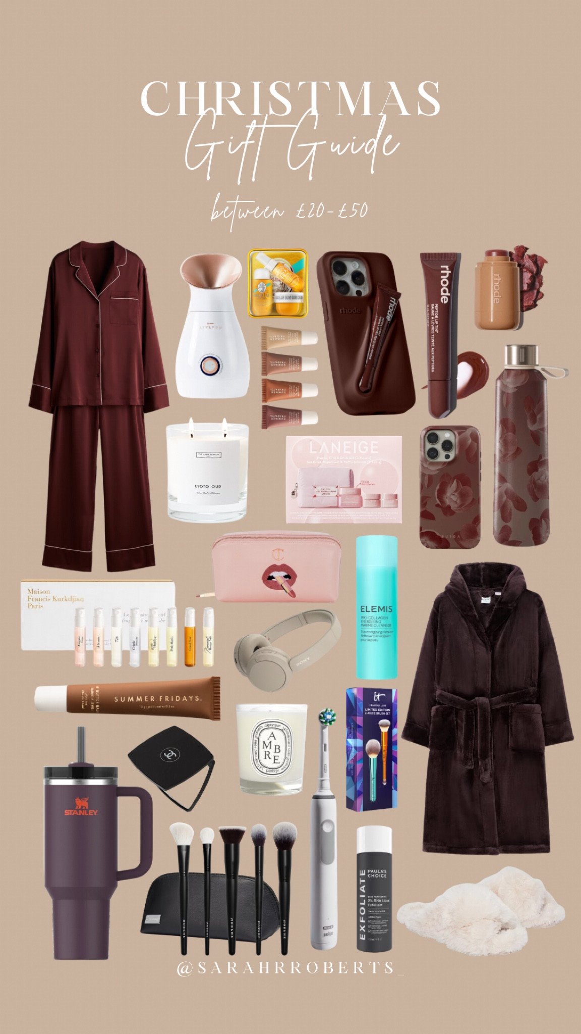 CHRISTMAS GIFT GUIDES FOR £20-£50 🎁✨

My code for Look Fantastic is SARAHROBERTSLF 

I also have a code for the BURGA phone case and bottle - SARAHX15#LTKskincare

#LTKbeauty #LTKgiftguide