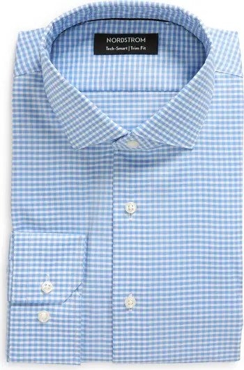 Trim Fit Gingham Tech-Smart CoolMax® Non-Iron Dress Shirt | Nordstrom