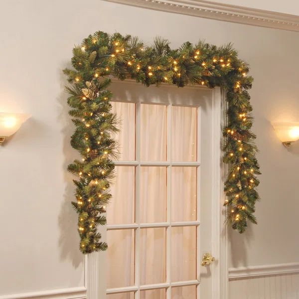 Carolina 108'' in. Lighted Faux Pinecone Garland | Wayfair North America