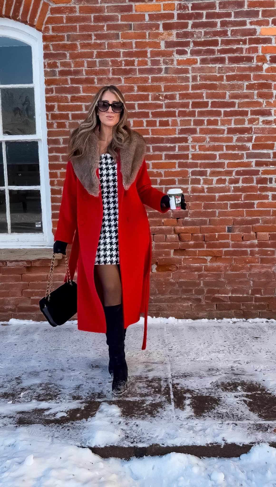 Chic holiday outfit, elevated holiday dress, faux fur winter coat, knee high boots, themominstylee

#LTKootd #LTKHoliday #LTKSeasonal