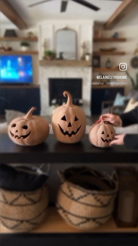 These amazing @potterybarn terracotta Jack o lanterns are back for pre sale in both black and terra cotta color! These sell out every single year so don’t wait! 🎃

#LTKHome #LTKSeasonal