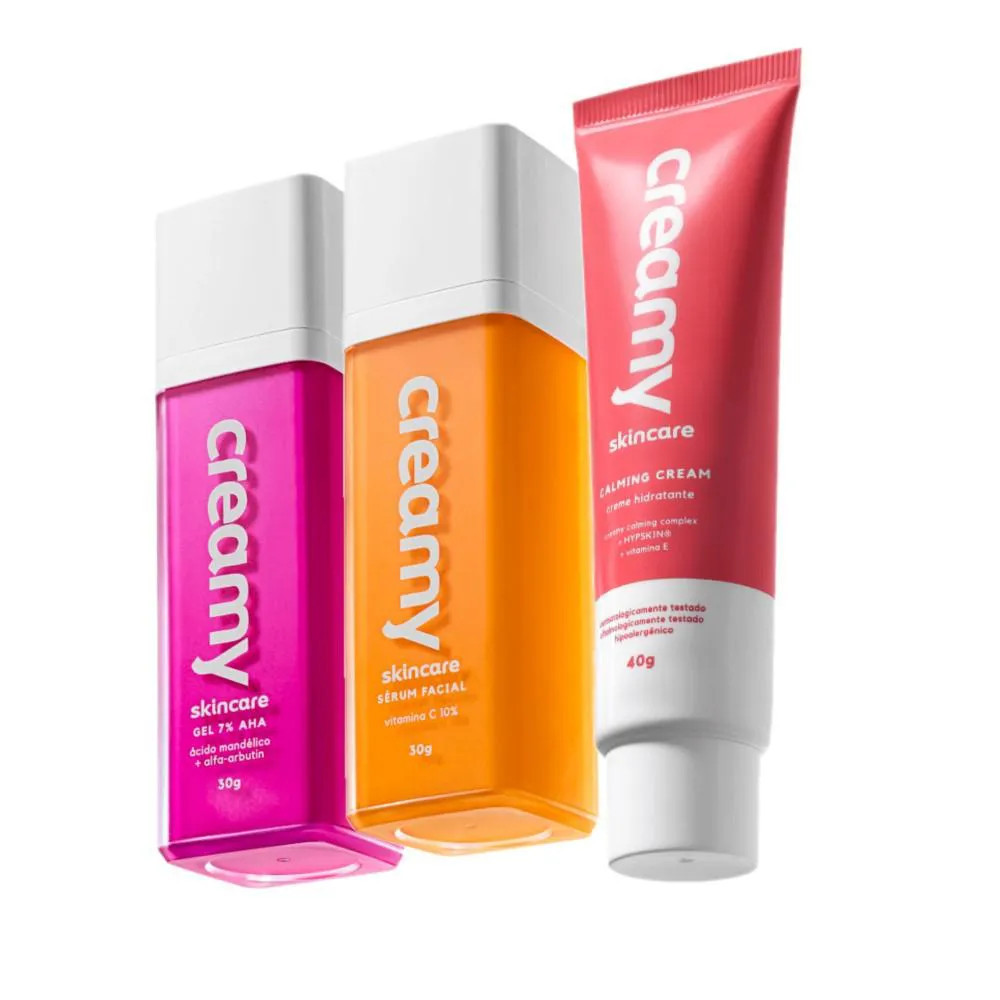 Kit Creamy Skincare Vitamina C Mandélico Hidratante Calming Cream (3 Produtos) | DrogaRaia (BR)