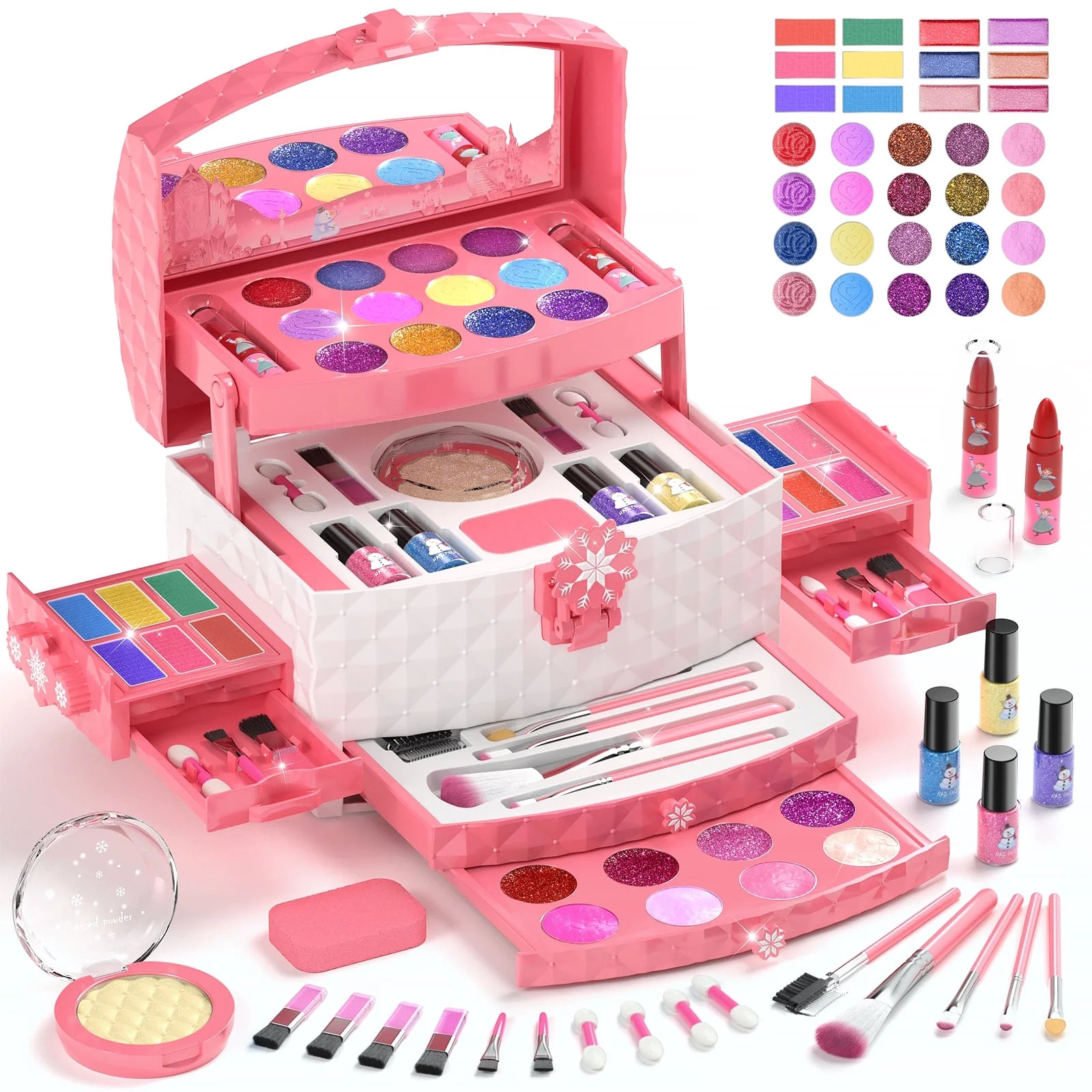 PERRYHOME Kids Makeup Kit for Girl - Washable Real Girls Makeup Set Princess Little Girl Makeup, ... | Walmart (US)