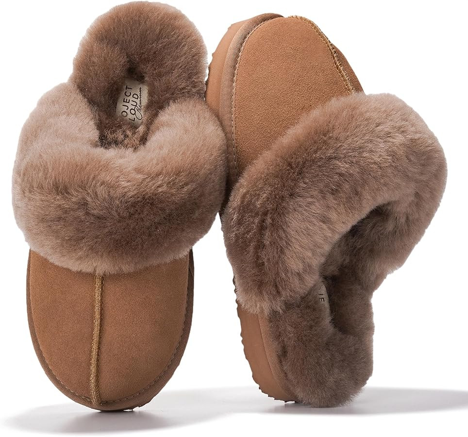 Project Cloud Genuine Leather Slippers for Women Footwear with Genuine Fur Lining Womens Clogs & ... | Amazon (US)