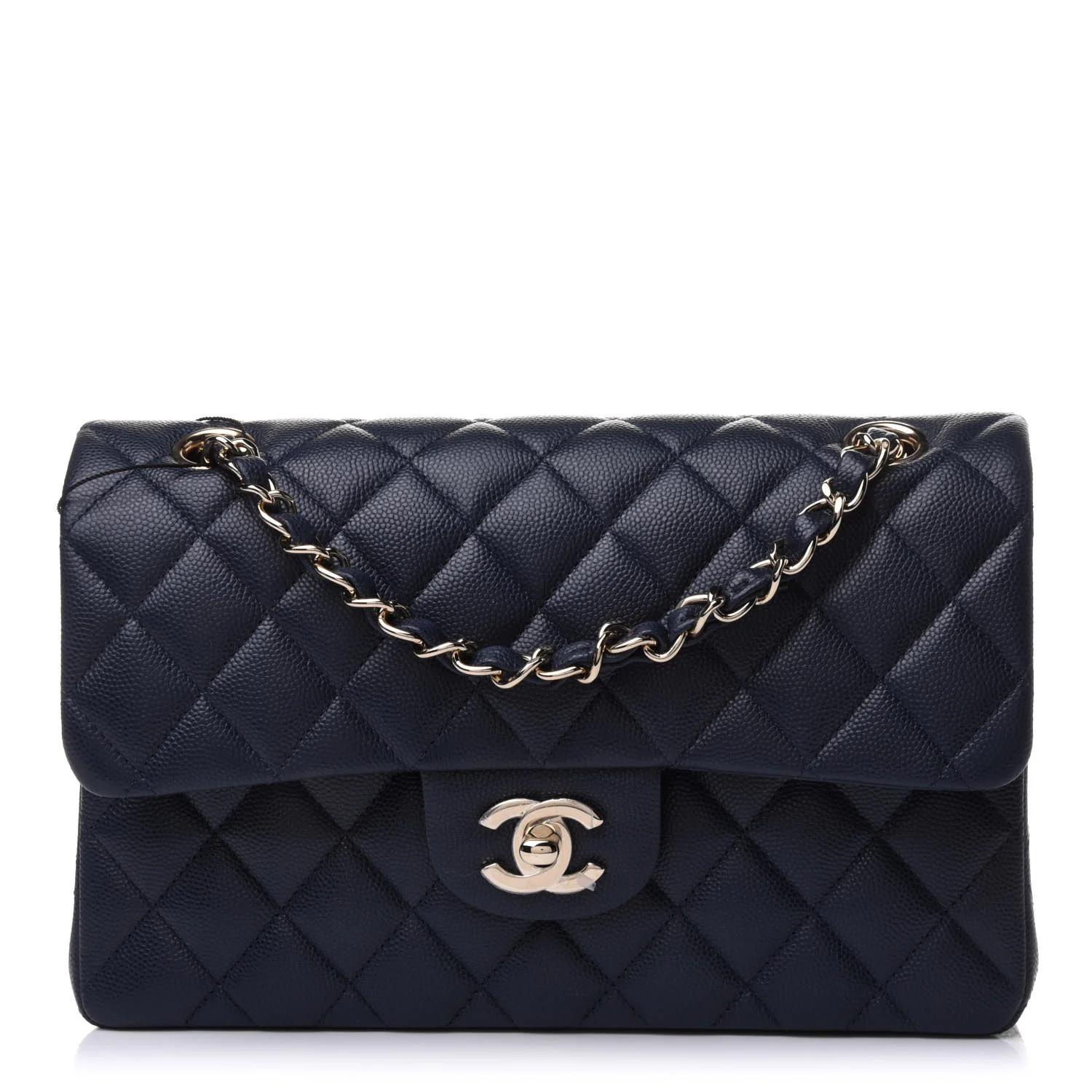 CHANEL Caviar Quilted Small Double Flap Navy | FASHIONPHILE | Fashionphile