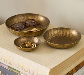 Antique Brass Stacking Bowls - Set of 3 | Pottery Barn (US)