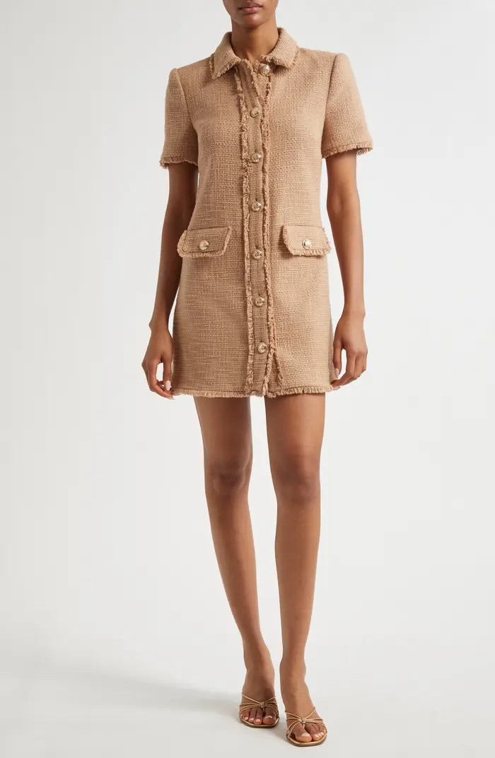 Cinq à Sept Pammy Cotton Tweed Mini Shirtdress | Nordstrom | Nordstrom