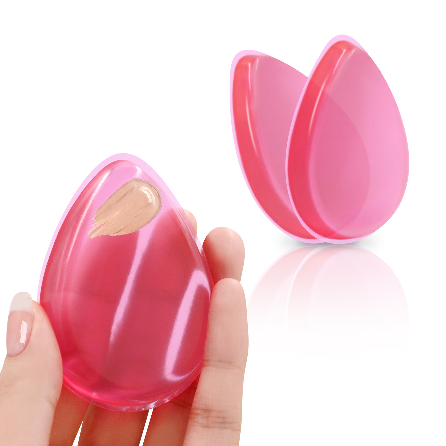Pinkiou 3pcs Beauty Cosmetics Soft Silicone Gel Lady Face Foundation Makeup Sponge Powder Puff Bl... | Walmart (US)