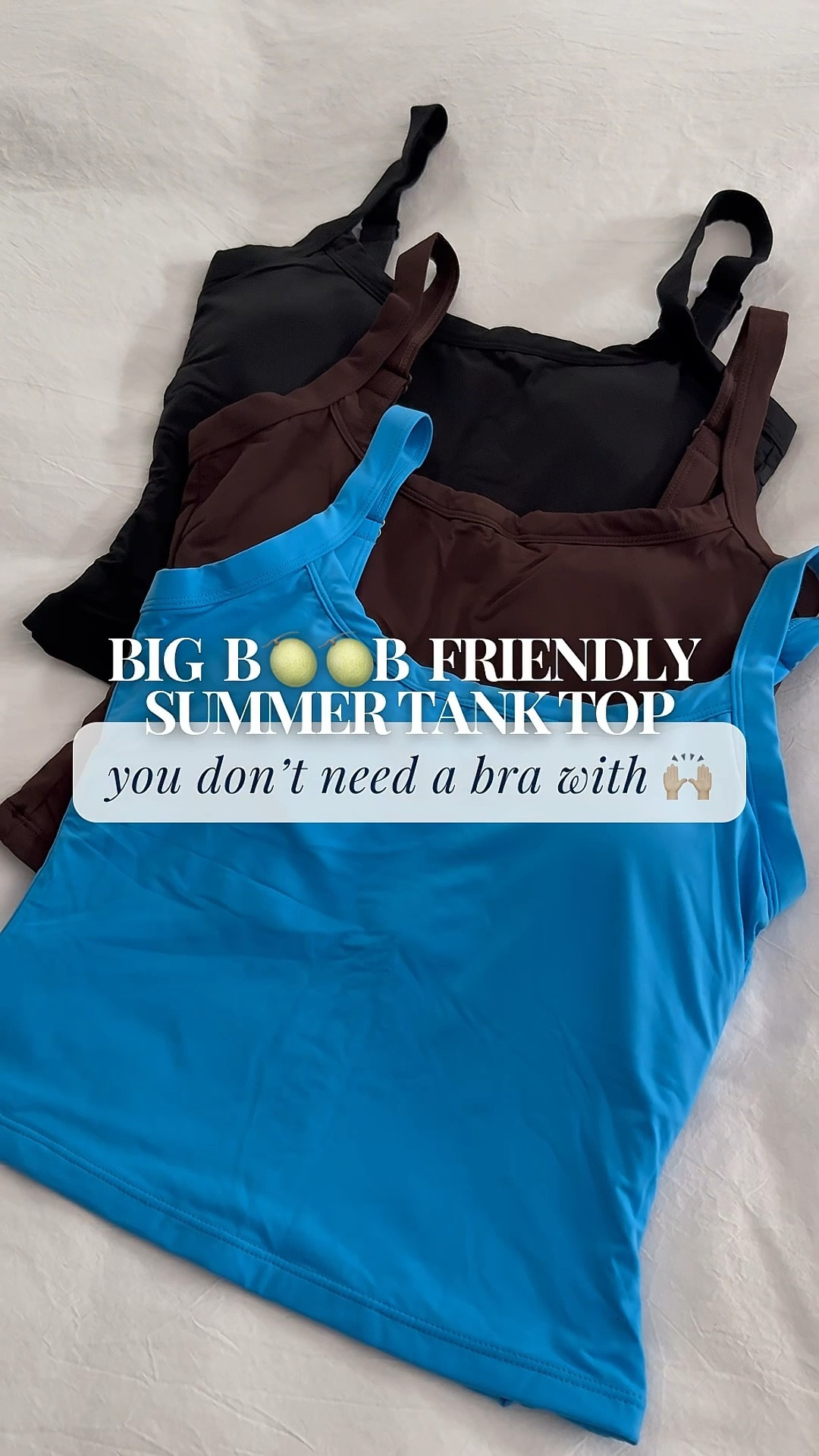 the BEST summer tank tops that are so supportive and comfortable 🙌🏼 32E wearing a Small #summertops #tanktop 

#LTKFindsUnder50 #LTKStyleTip #LTKPetite