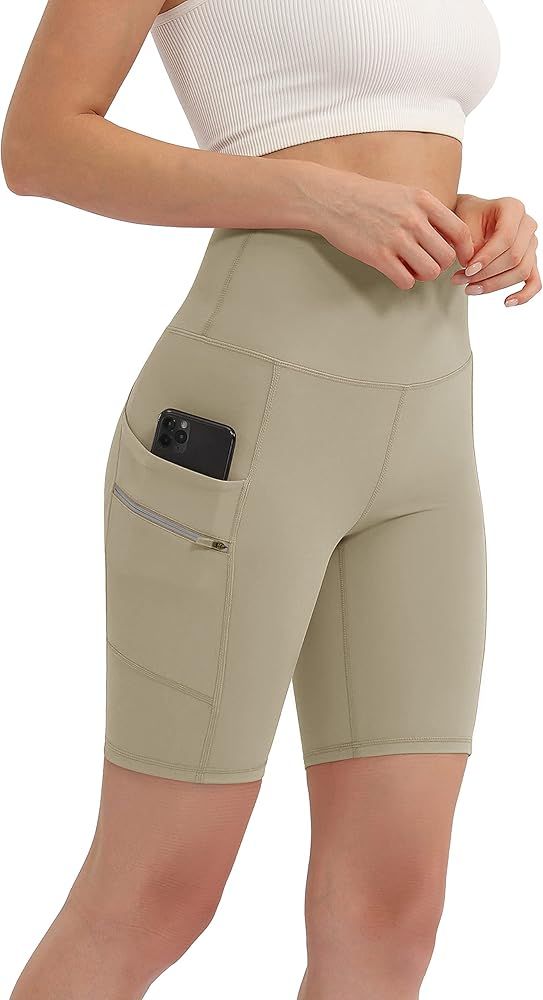 ODODOS Women's Dual Pockets High Waisted 8" Workout Shorts, Yoga Running Cycling Hiking Athletic ... | Amazon (US)