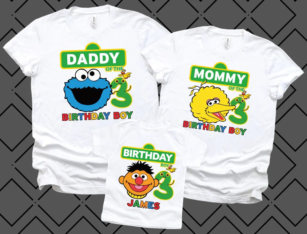 Sesame Street Birthday Family Custom Shirt, Sesame Street Custom Birthday T- Shirt, Personalized ... | Etsy (US)