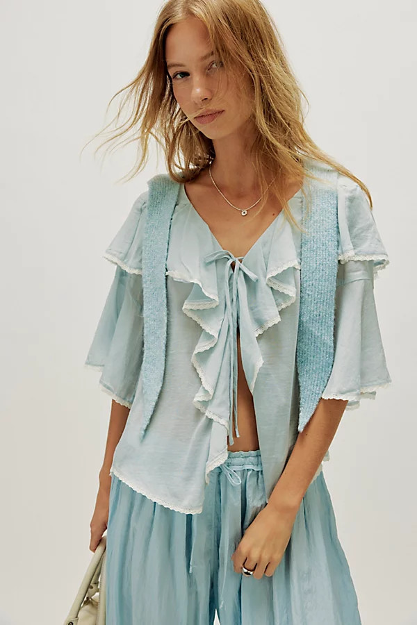 Spell Bluebird Ruffled Blouse | Free People (Global - UK&FR Excluded)