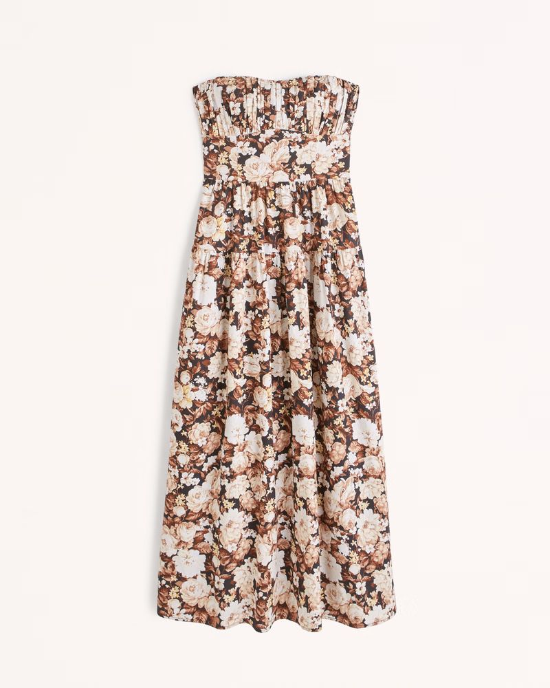 Strapless Drop-Waist Corset Maxi Dress | Abercrombie & Fitch (US)