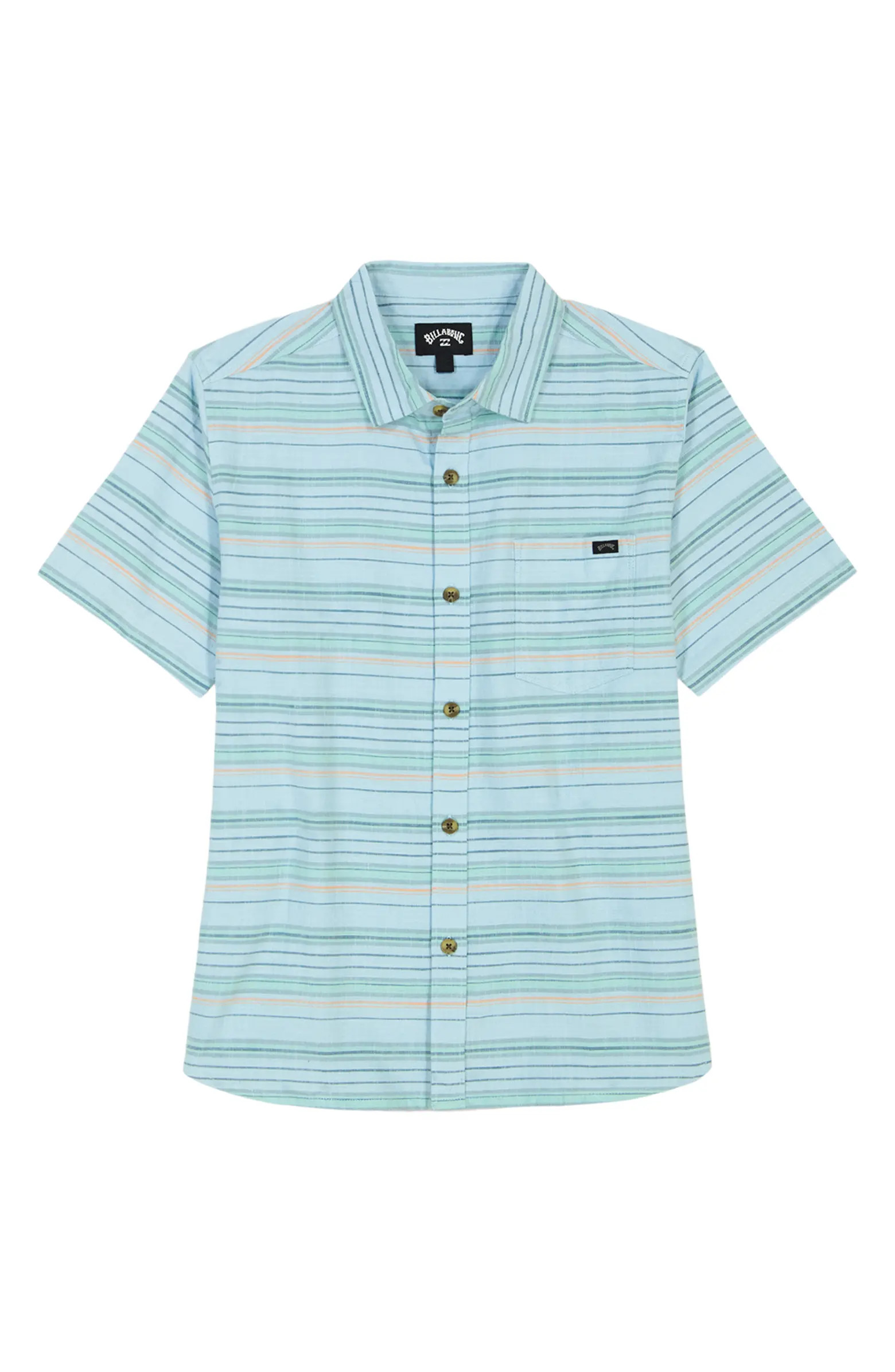 Billabong Kids' All Day Stripe Short Sleeve Button-Up Shirt | Nordstrom | Nordstrom