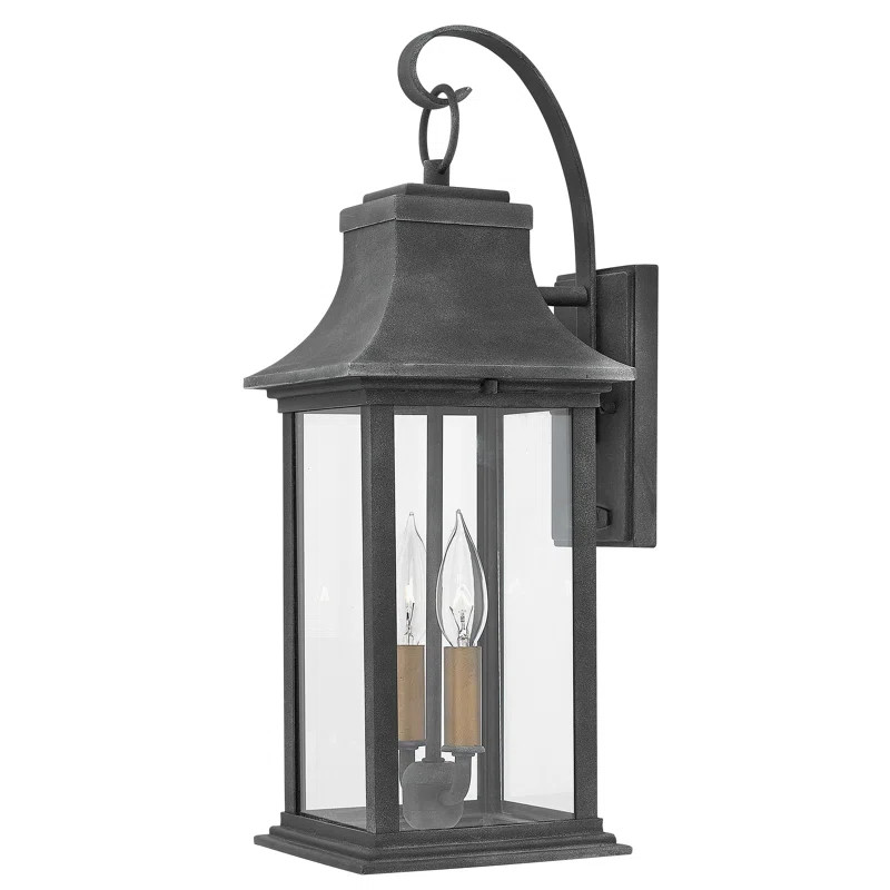 Hetzel Aged Zinc 2 - Bulb 20" H Outdoor Wall Lantern | Wayfair Professional