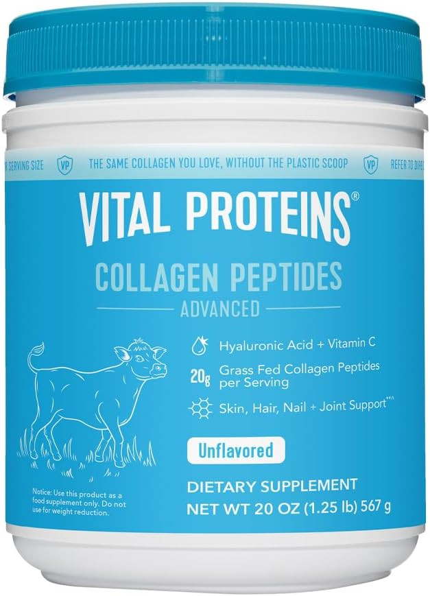 Vital Proteins Collagen Peptides Powder with Hyaluronic Acid and Vitamin C, Unflavored, 20 oz | Amazon (US)