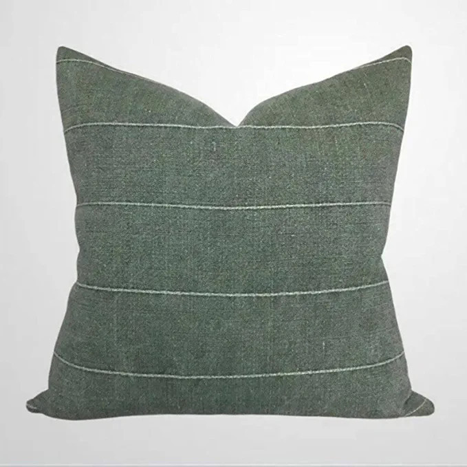 ArogGeld Green Vintage Pillow Cover Farmhouse Accent Throw Cushion Linen Square case Rustic Decor... | Amazon (US)