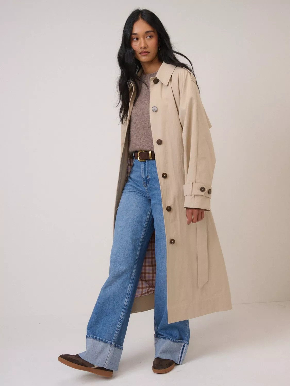 Nobody's Child Fluid Trench Coat, Beige | John Lewis (UK)