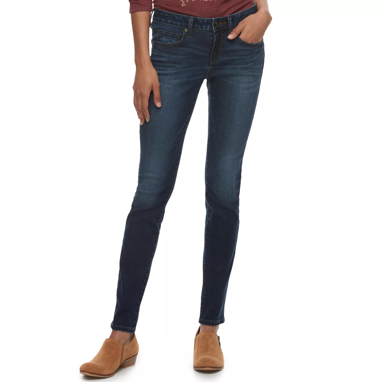 Women's SONOMA Goods for Life Supersoft Stretch Midrise Skinny Jeans, Size: 4 - Regular, Blue | Kohl's