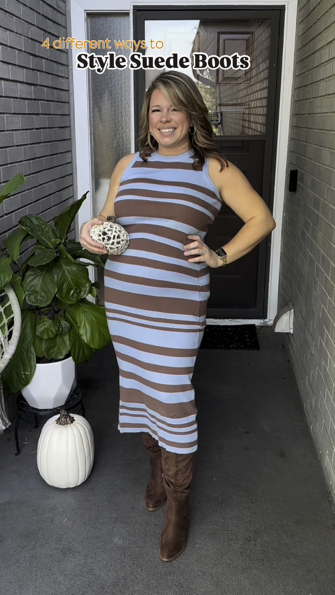 Styling suede boots 4 different ways for Fall!!! I am obsessed with suede boots this year and especially ones with a western twist. All these outfits are affordable and incorporate browns, animal prints, comfortable fabrics and cute hats to go with your boots.

For the last look, I shopped a lot in my own closet, so I linked some look a-likes below.

Fall fashion
Fall outfit inspiration 
Bump friendly
Mom friendly
Brown outfits
Outfits with a hat
Plaid outfit
Amazon fashion 
Leopard print
Cheetah Print 

#LTKVideo 

#LTKStyleTip #LTKFindsUnder100