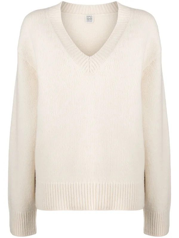 TOTEME V-Neck wool-cashmere Jumper - Farfetch | Farfetch Global
