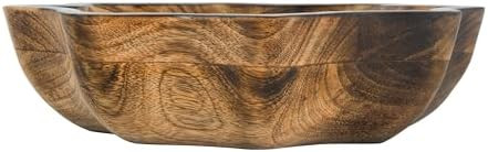 Natural Wooden Tray, Serving Bowl for Salad, Veggies and Fruits, Large Deep Tray for Family, Part... | Amazon (US)