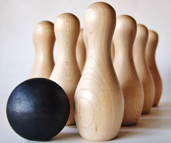 Ready to Ship  Natural Wood Toddler Sized Bowling Set - Etsy | Etsy (US)