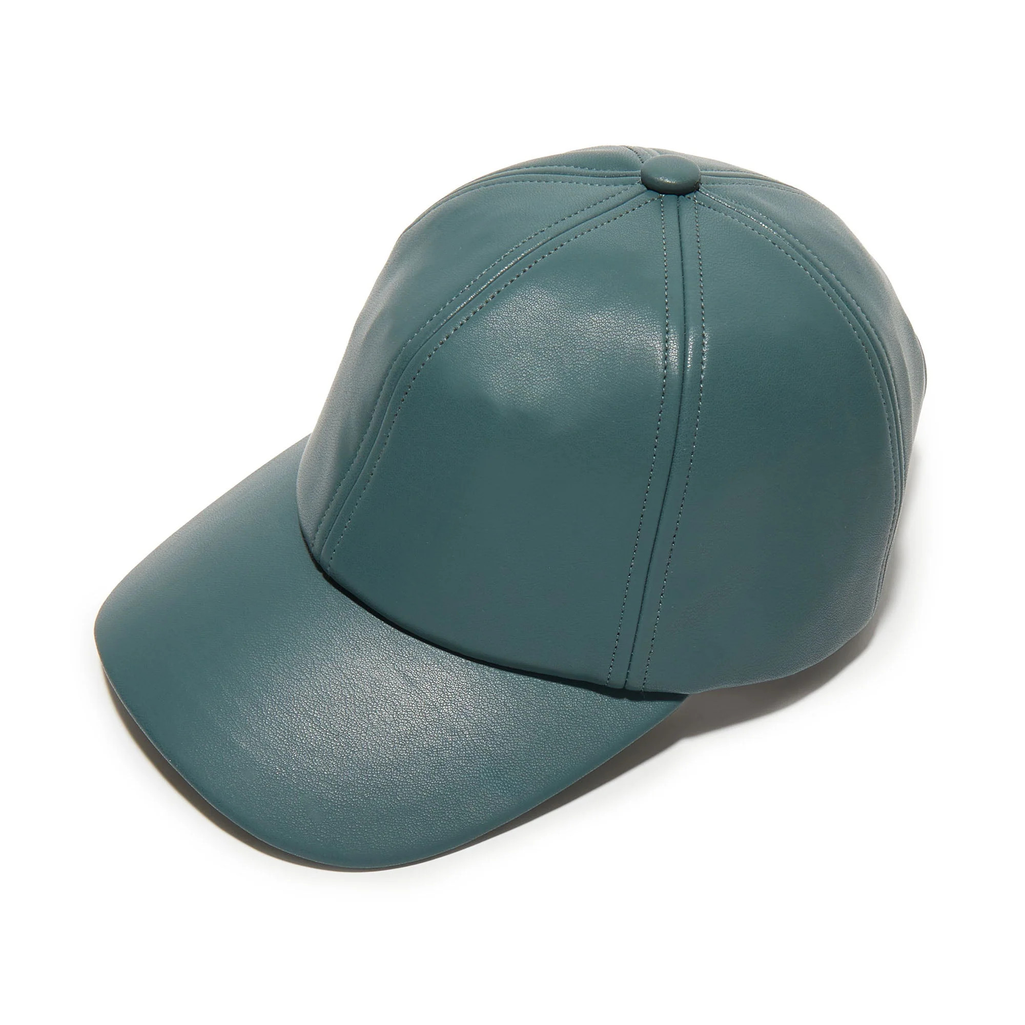 CHARCOAL FAUX LEATHER BASEBALL CAP | LELE SADOUGHI