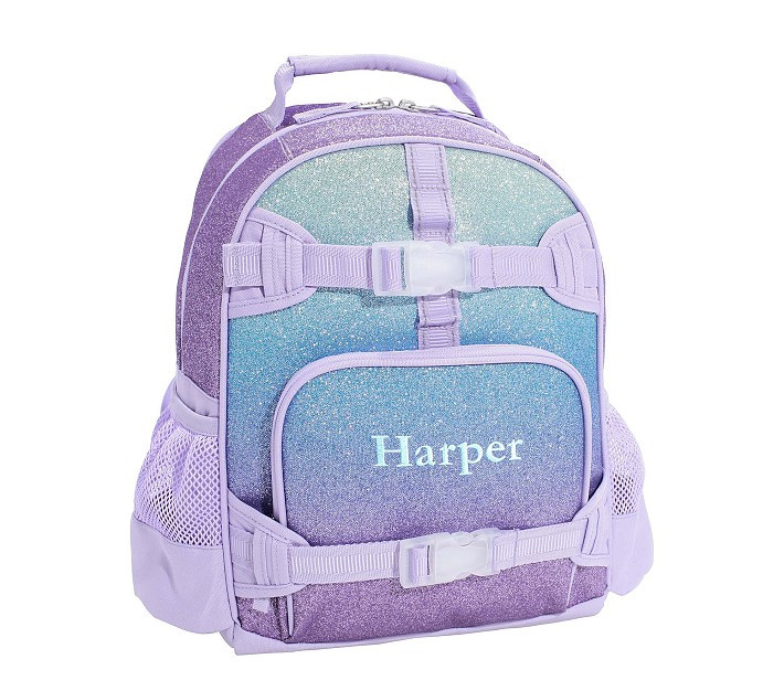 Mackenzie Lavender/Aqua Ombre Sparkle Glitter Backpacks | Pottery Barn Kids