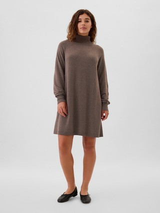CashSoft Relaxed Turtleneck Sweater Mini Dress | Gap Factory