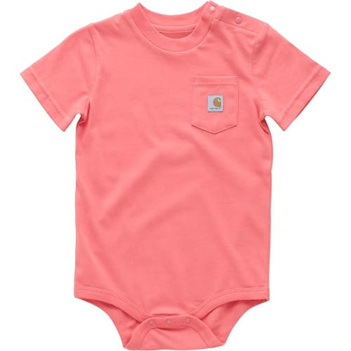 Carhartt Baby Short-Sleeve Pocket Bodysuit, Dubarry Pink, 18M | Amazon (US)
