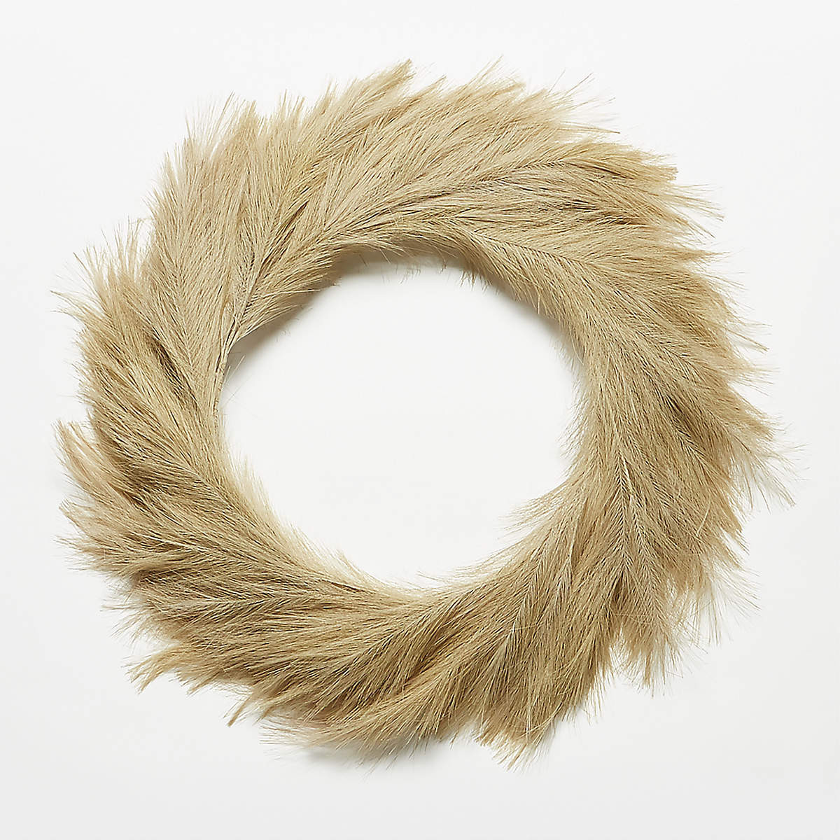 Faux Pampas Taupe Wreath 36" + Reviews | CB2 | CB2
