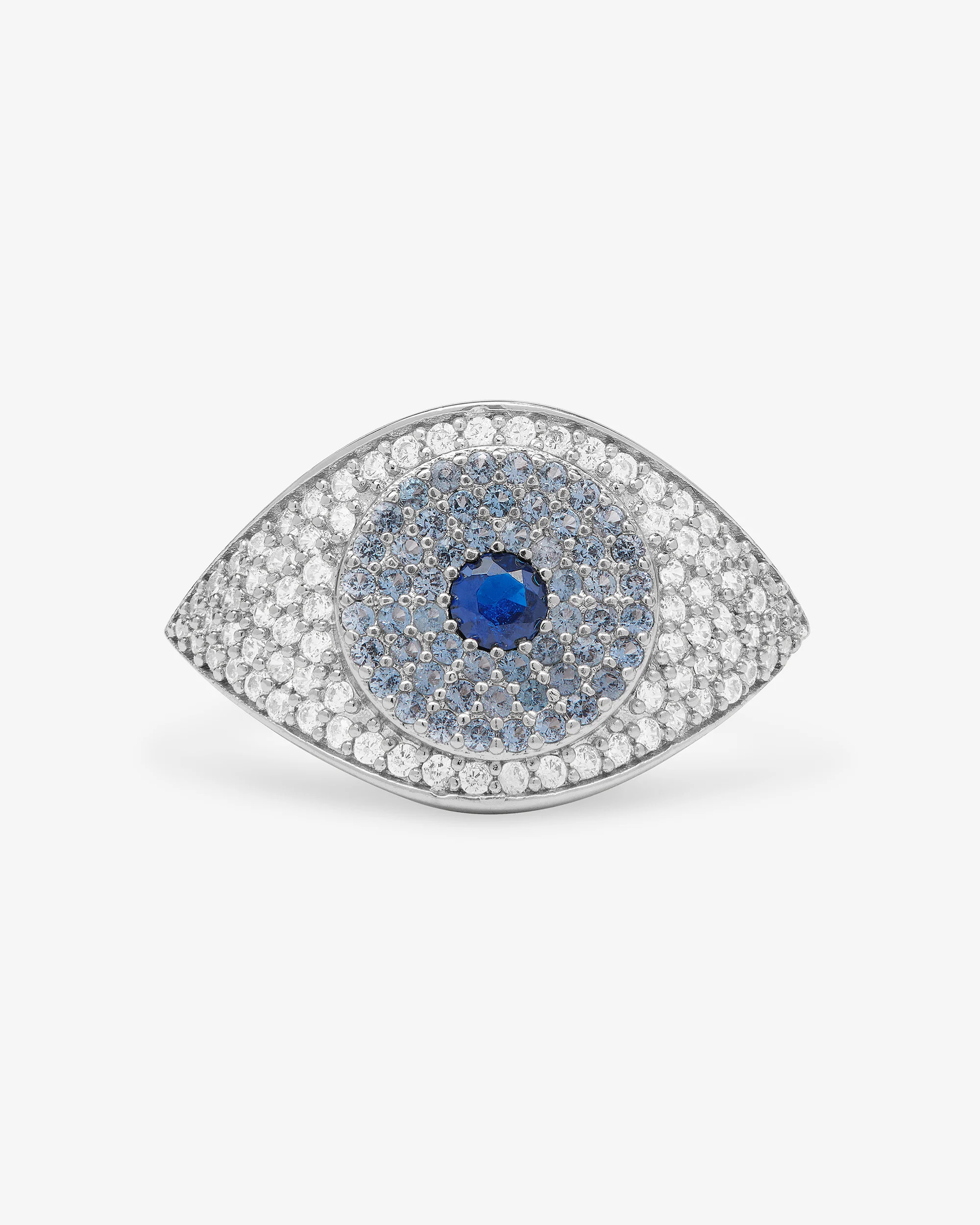 Blue Evil Eye Ring - Silver|White Diamondettes | Melinda Maria Jewelry