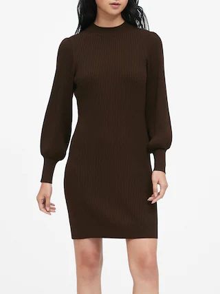 Puff-Sleeve Sweater Dress | Banana Republic (US)